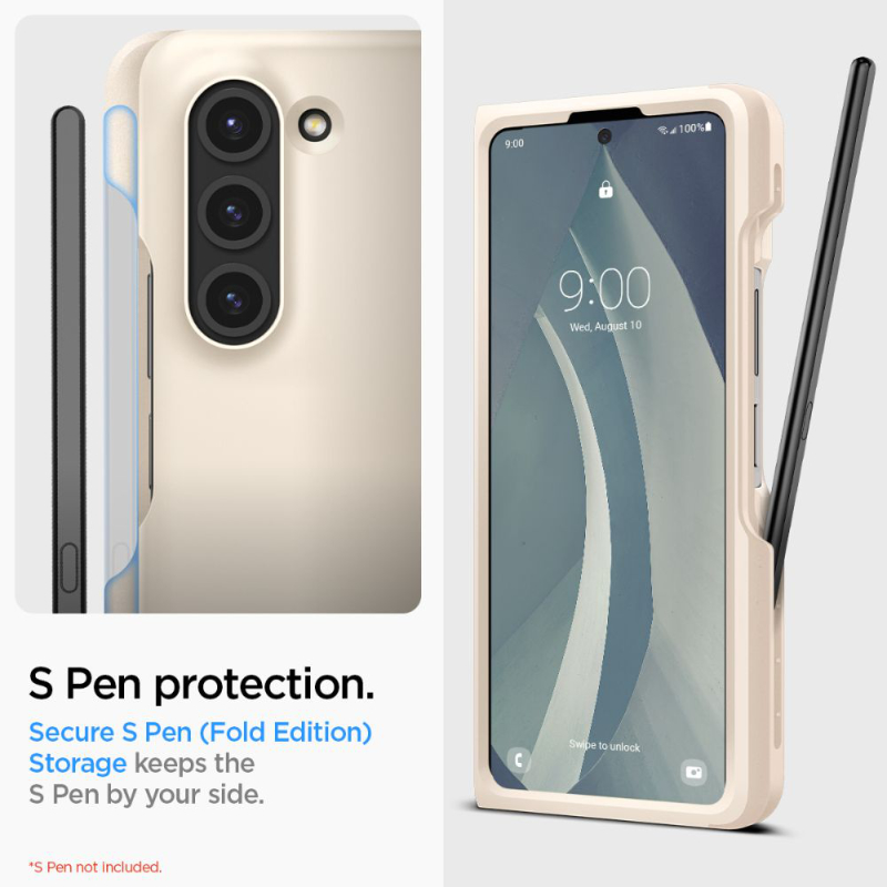 Spigen Thin Fit Pen - Etui do Samsung Galaxy Z Fold 5 (Pearled Ivory)