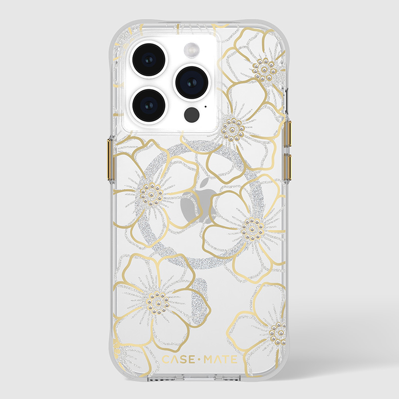 Case-Mate Floral Gems MagSafe - Etui iPhone 15 Pro (Gold)