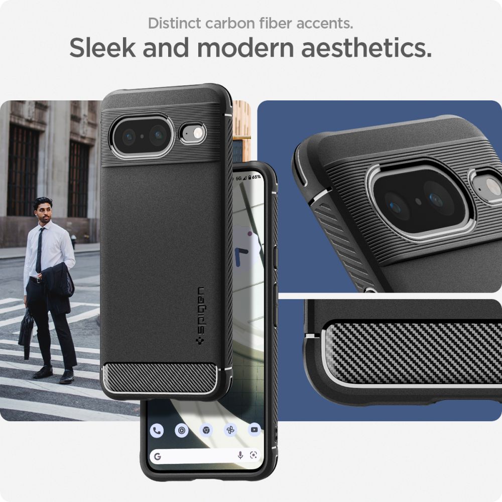 Spigen Rugged Armor - Etui do Google Pixel 8 (Czarny)