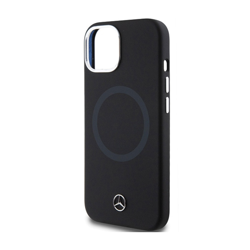 Mercedes Silicone Bicolor MagSafe - Etui iPhone 15 (czarny)
