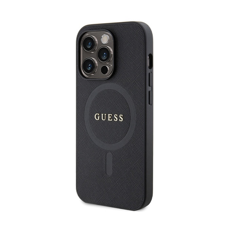 Guess Saffiano MagSafe - Etui iPhone 14 Pro (czarny)