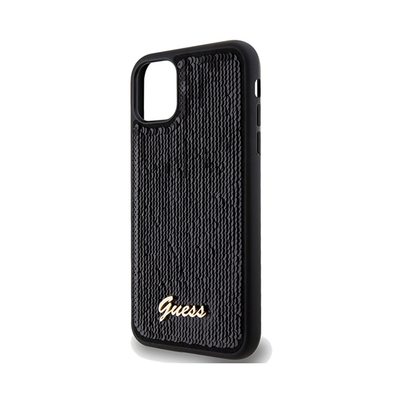 Guess Sequin Script Metal - Etui iPhone 11 (czarny)