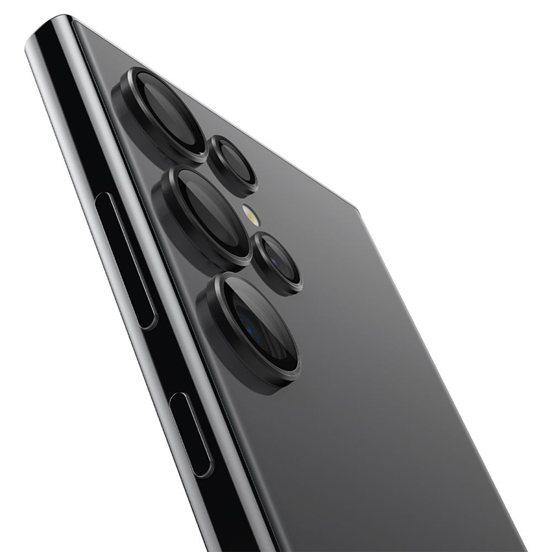 Spigen Optik Pro GLAS.TR EZ Fit Camera Protector 2-Pack - Szkło ochronne na obiektyw do Samsung Galaxy S24 Ultra (2 szt) (Czarny)