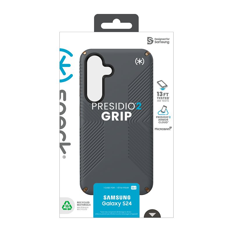 Speck Presidio2 Grip - Etui Samsung Galaxy S24 (Charcoal Grey / Cool Bronze)