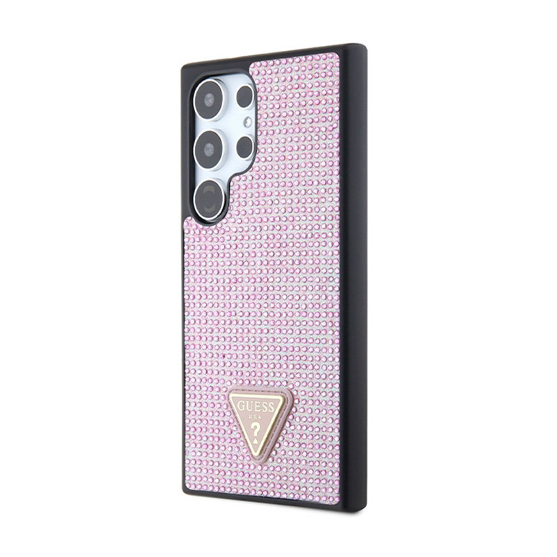 Guess Rhinestone Triangle - Etui Samsung Galaxy S24 Ultra (różowy)