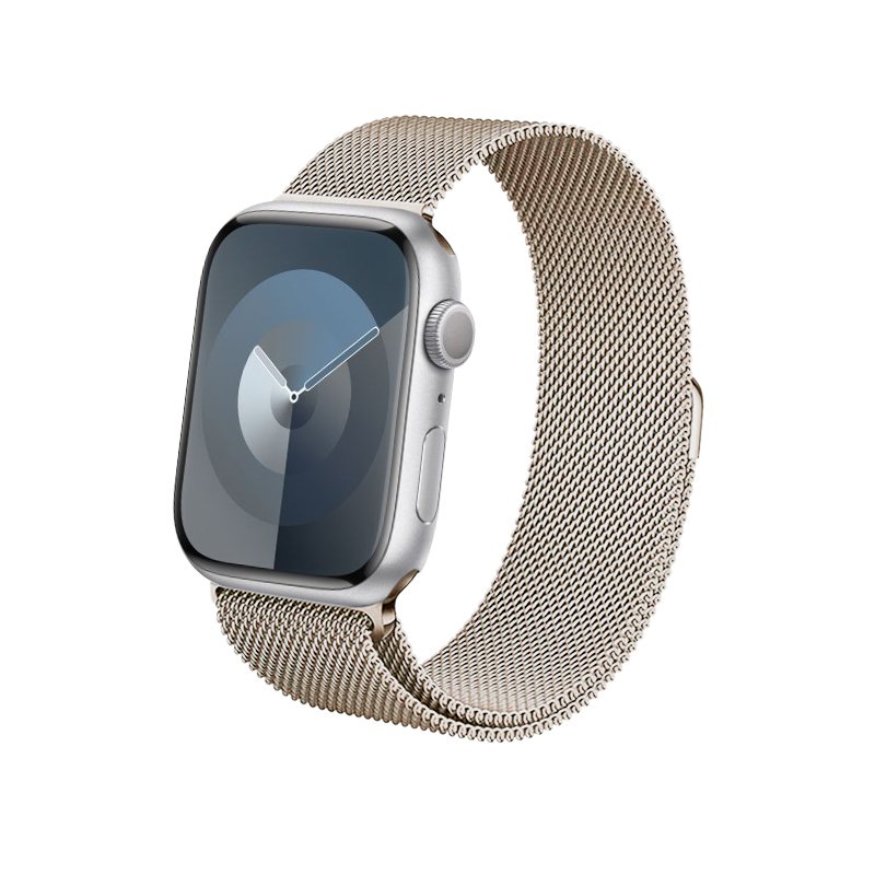 Crong Milano Steel – Pasek ze stali nierdzewnej do Apple Watch 38/40/41/42 mm (szampański)