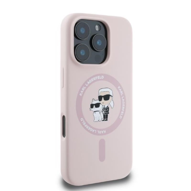 Karl Lagerfeld Silicone Karl & Choupette Ring MagSafe - Etui iPhone 16 Pro Max (różowy)