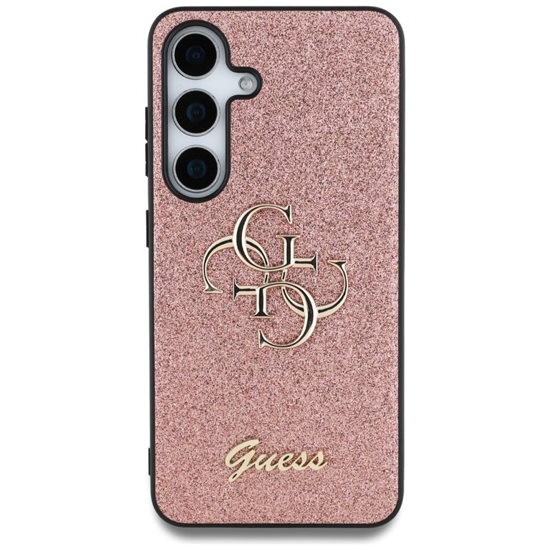 Guess Fixed Glitter Big 4G Metal Logo - Etui do Samsung Galaxy S25+ (różowy)