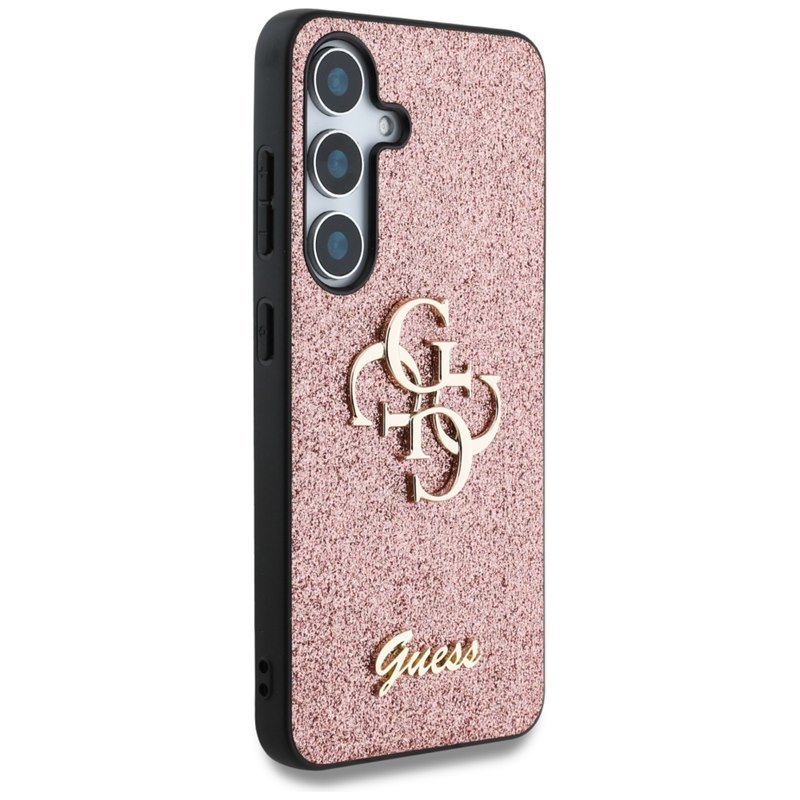 Guess Fixed Glitter Big 4G Metal Logo - Etui do Samsung Galaxy S25+ (różowy)
