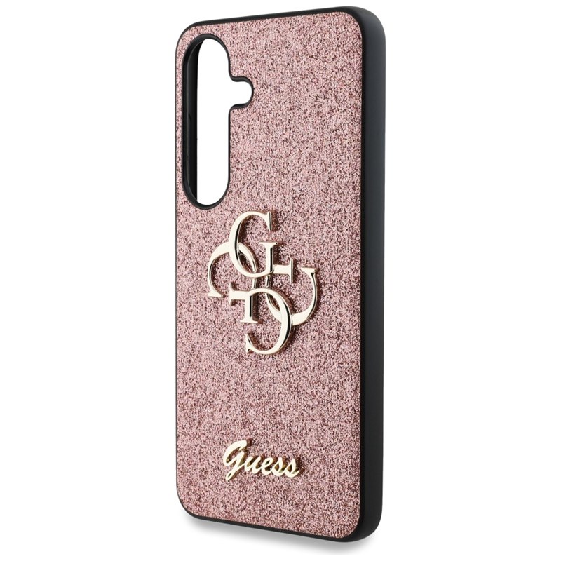 Guess Fixed Glitter Big 4G Metal Logo - Etui do Samsung Galaxy S25+ (różowy)