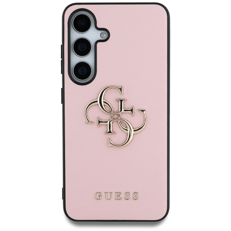 Guess Grained Big 4G Logo Small Classic Logo - Etui do Samsung Galaxy S25+ (różowy)