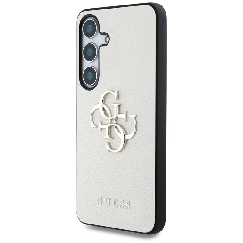 Guess Grained Big 4G Logo Small Classic Logo - Etui do Samsung Galaxy S25 (beżowy)