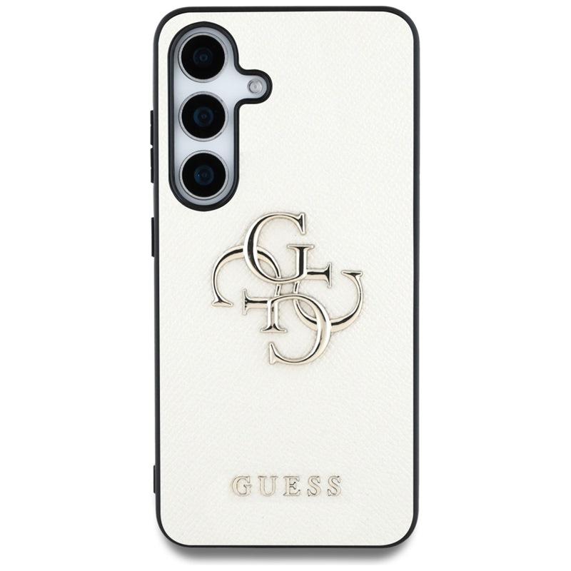 Guess Grained Big 4G Logo Small Classic Logo - Etui do Samsung Galaxy S25 (beżowy)