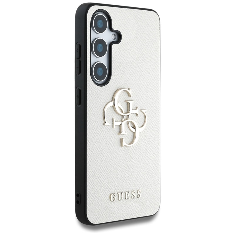 Guess Grained Big 4G Logo Small Classic Logo - Etui do Samsung Galaxy S25 (beżowy)