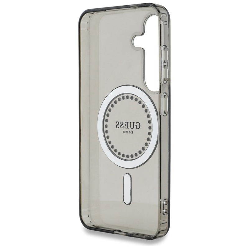 Guess Rhinestones Printed Classic Logo MagSafe - Etui do Samsung Galaxy S25 (czarny)