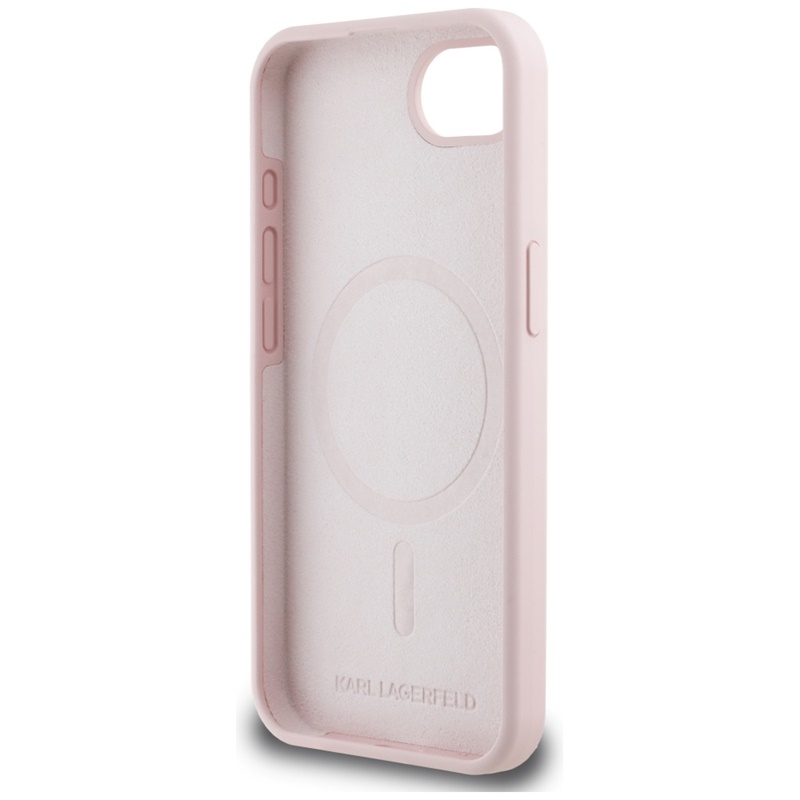 Karl Lagerfeld Silicone Karl & Choupette Heads MagSafe - Etui do iPhone 16e (różowy)