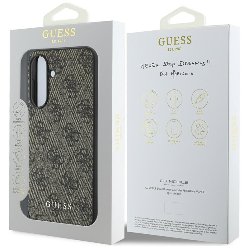 Guess 4G Charms Collection - Etui do Samsung Galaxy A56 5G (brązowy)