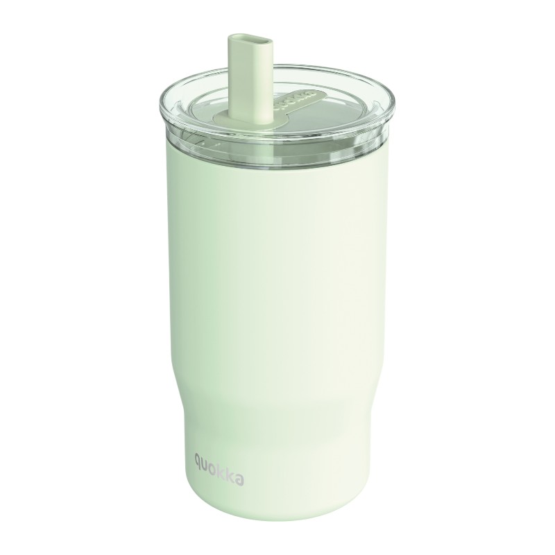 Quokka Mist - Kubek termiczny ze stali nierdzewnej 720 ml ze słomką (Pastel Green)