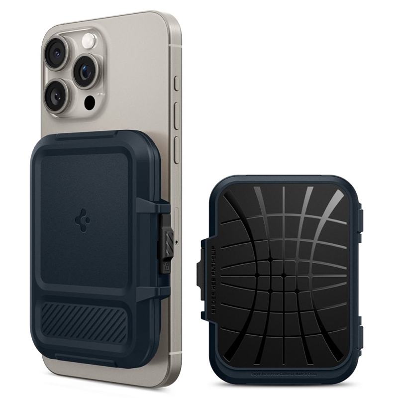 Spigen Lock Fit MagSafe - Portfel magnetyczny (Metal Slate)