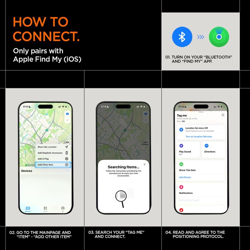 Spigen TagMe Bluetooth Tracker - Lokalizator do kluczy, plecaka, torby Apple Find My (Czarny)