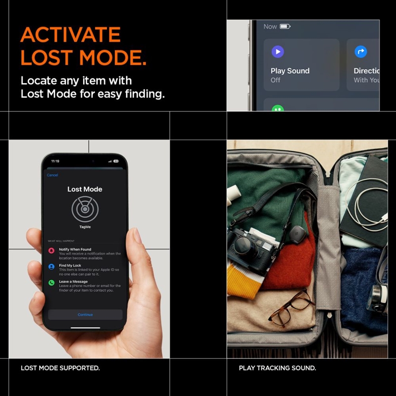 Spigen TagMe Bluetooth Tracker - Lokalizator do kluczy, plecaka, torby Apple Find My (Czarny)