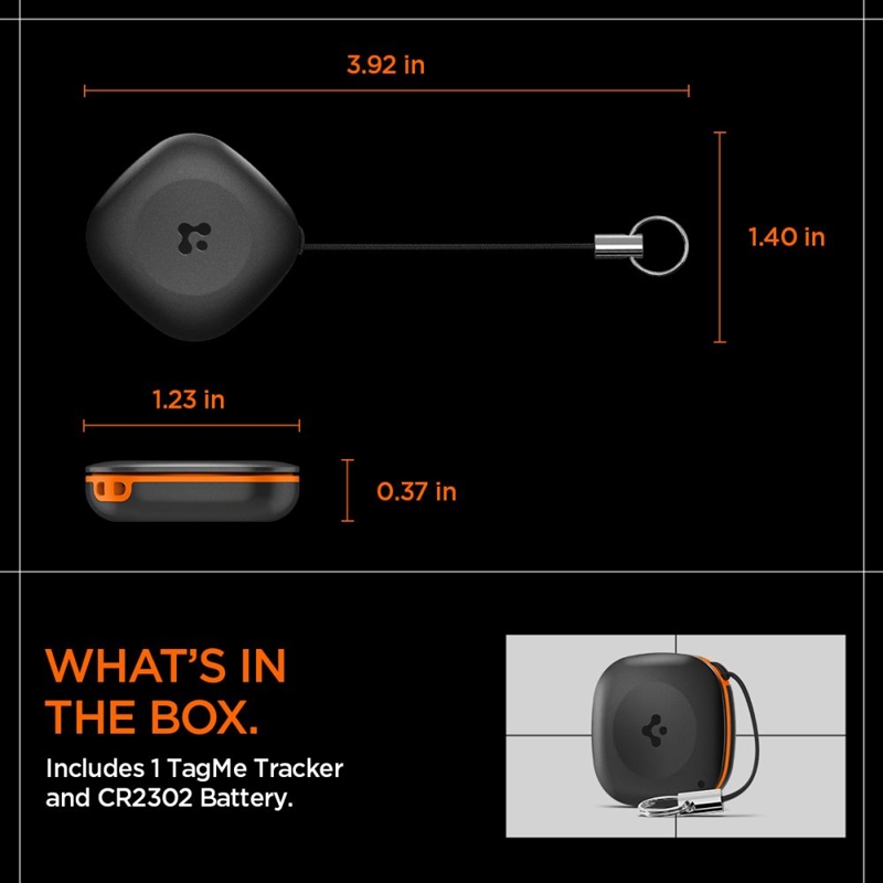 Spigen TagMe Bluetooth Tracker - Lokalizator do kluczy, plecaka, torby Apple Find My (Czarny)