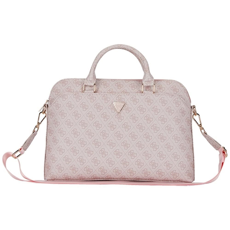 Guess 4G Zipper Pocket Triangle Logo - Torba na notebooka 15" (różowy)