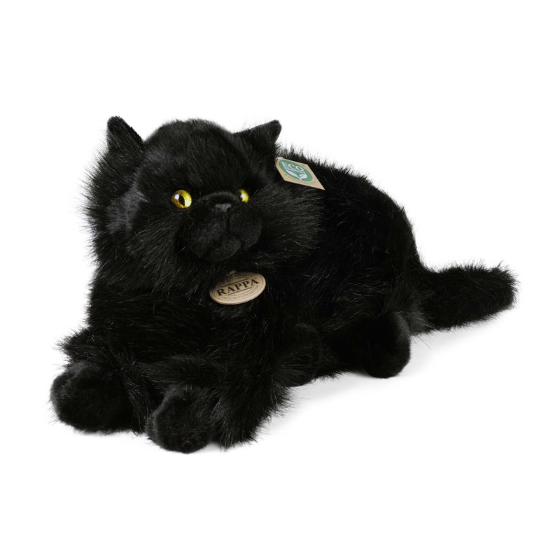 Rappa - Pluszowa realistyczna maskotka Kot czarny leżący 30 cm Eco-Friendly