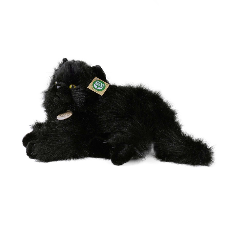 Rappa - Pluszowa realistyczna maskotka Kot czarny leżący 30 cm Eco-Friendly