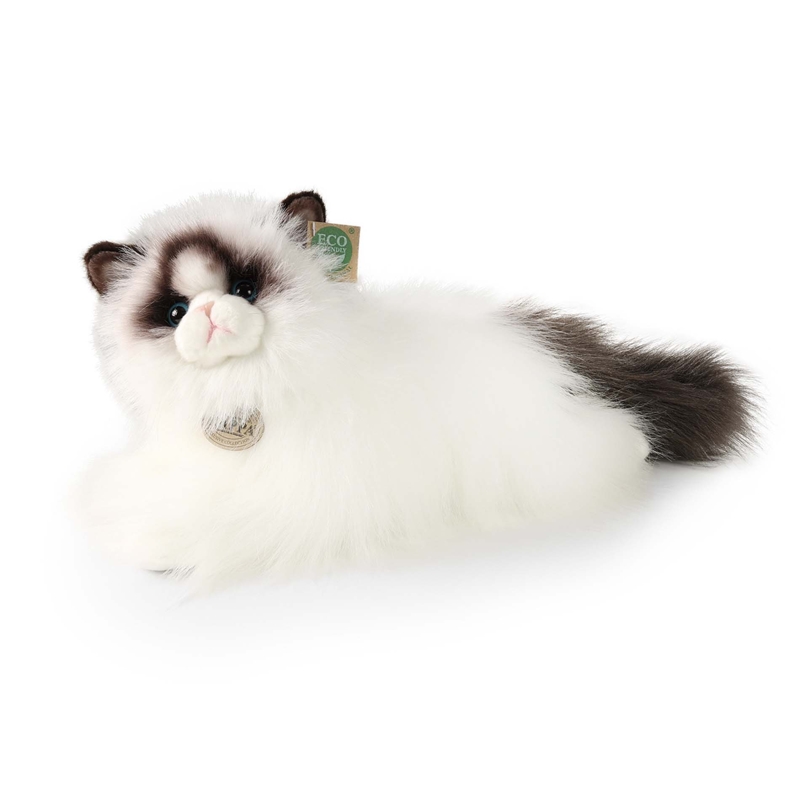 Rappa - Pluszowa realistyczna maskotka Kot Ragdoll leżący 35 cm Eco-Friendly