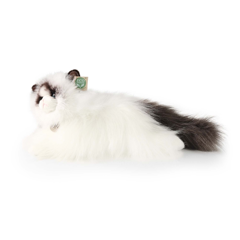 Rappa - Pluszowa realistyczna maskotka Kot Ragdoll leżący 35 cm Eco-Friendly