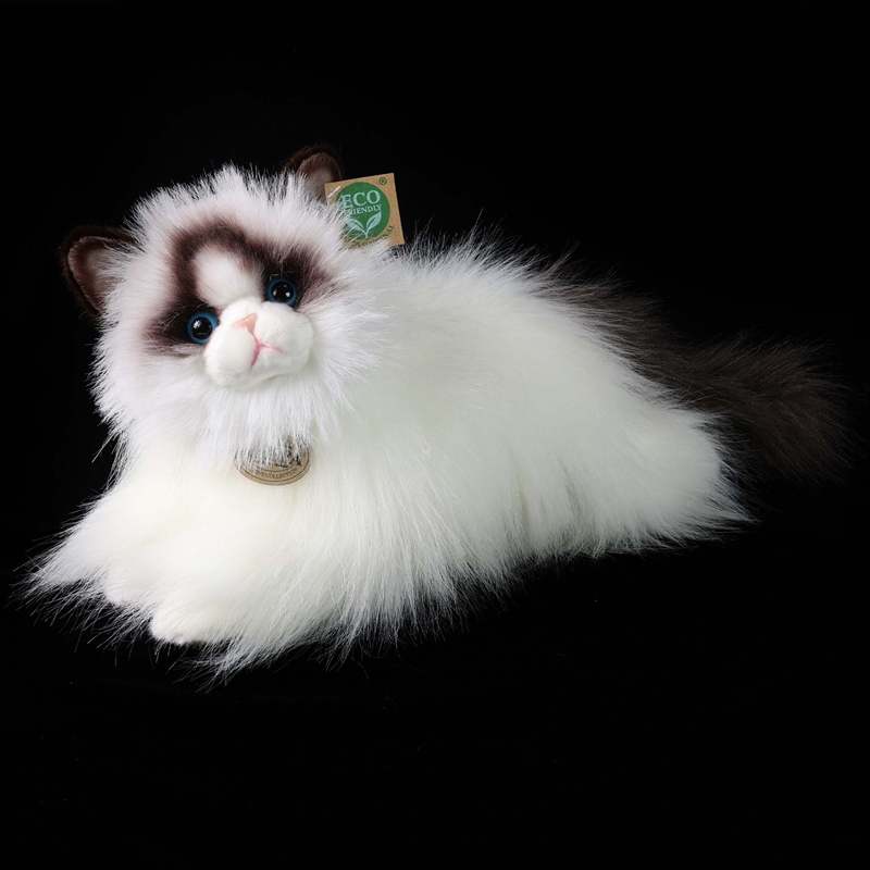 Rappa - Pluszowa realistyczna maskotka Kot Ragdoll leżący 35 cm Eco-Friendly