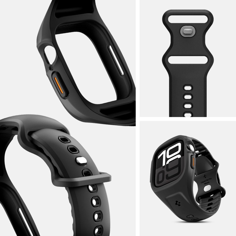 Spigen Liquid Air Pro - Pasek z obudową do Apple Watch 10 46 mm (Matte Black)