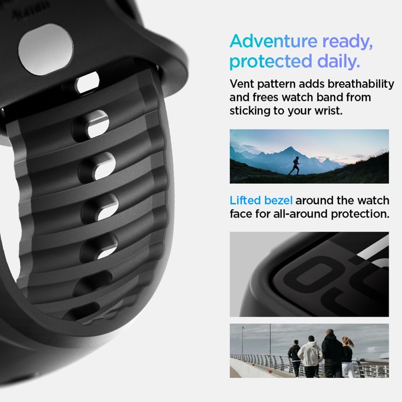 Spigen Liquid Air Pro - Pasek z obudową do Apple Watch 10 46 mm (Matte Black)