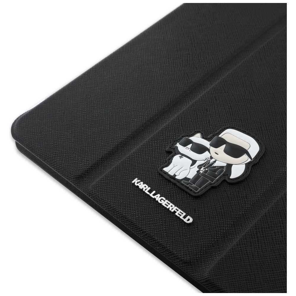 Karl Lagerfeld Book Cover Saffiano Magnetic Karl & Choupette - Etui iPad Air 13” M3 (2025) / iPad Air 13” M2 (2024) (czarny)