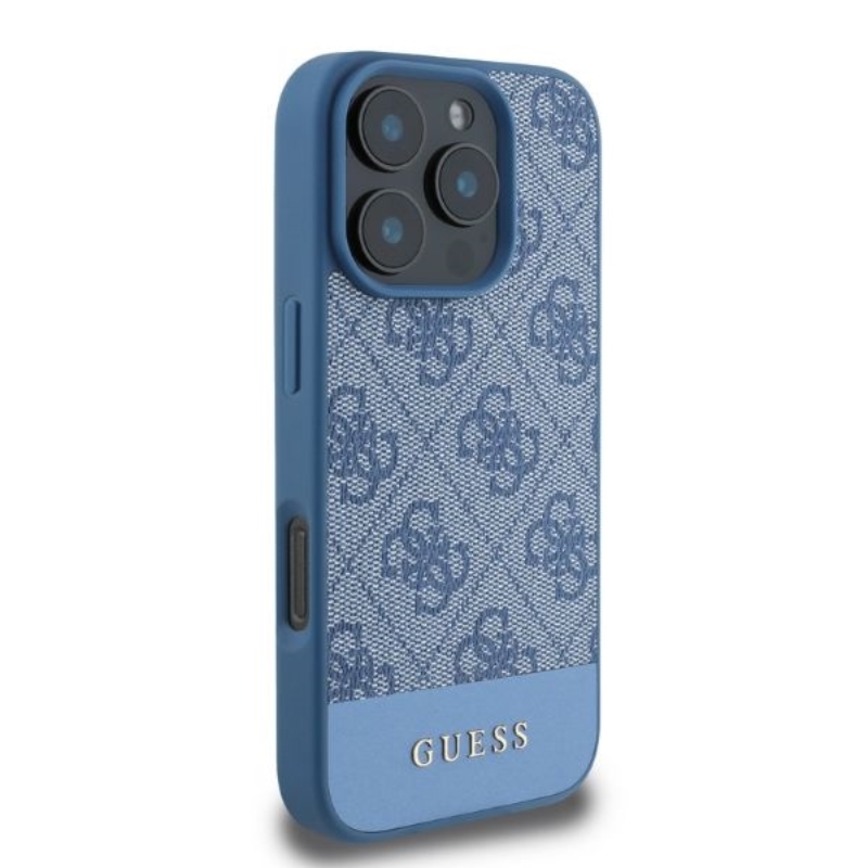 Guess 4G Bottom Stripe - Etui iPhone 16 Pro Max (niebieski)