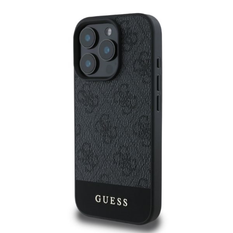 Guess 4G Bottom Stripe - Etui iPhone 16 Pro Max (szary)
