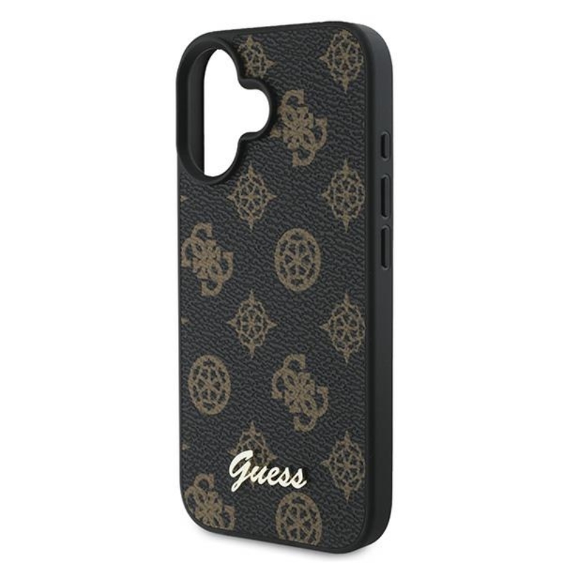 Guess Peony Script MagSafe - Etui iPhone 16 Plus (czarny)