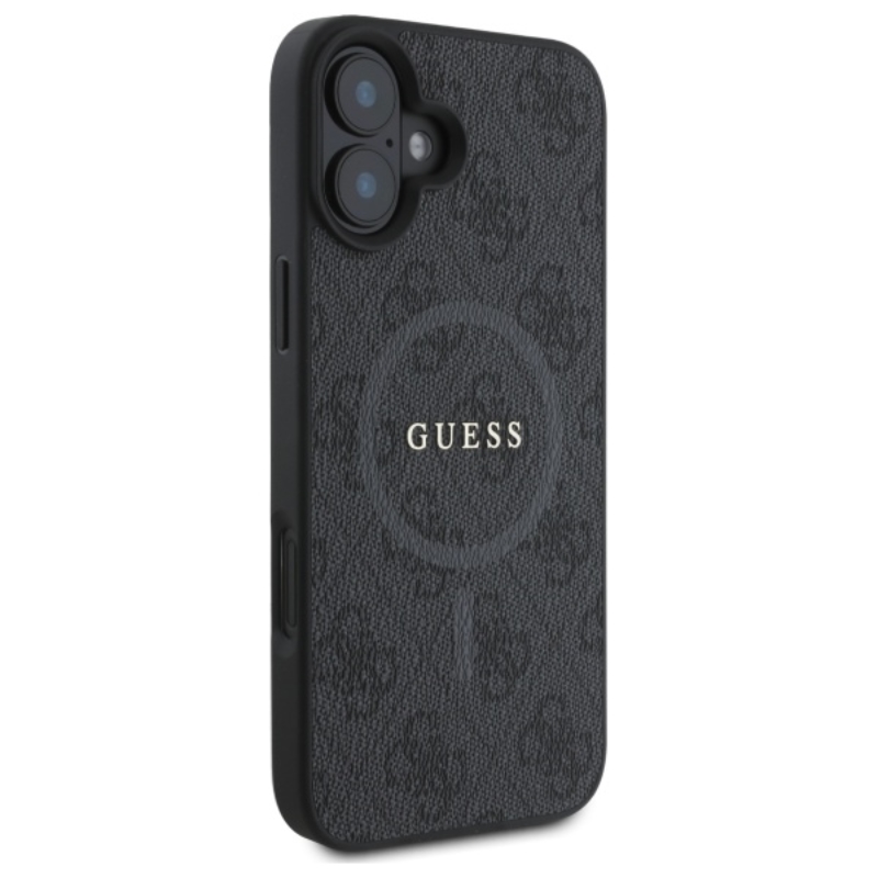 Guess 4G Ring Classic Logo MagSafe - Etui iPhone 16 (czarny)