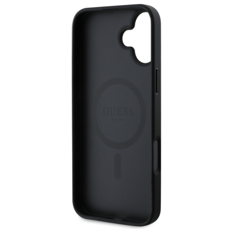 Guess 4G Ring Classic Logo MagSafe - Etui iPhone 16 (czarny)
