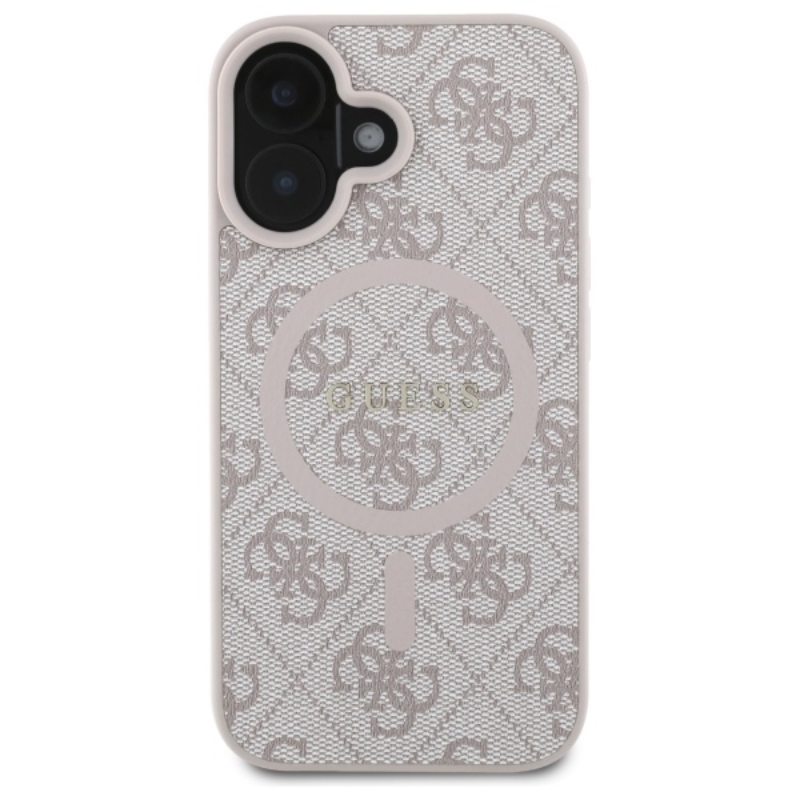 Guess 4G Ring Classic Logo MagSafe - Etui iPhone 16 (różowy)