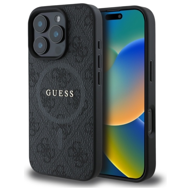 Guess 4G Ring Classic Logo MagSafe - Etui iPhone 16 Pro Max (czarny)