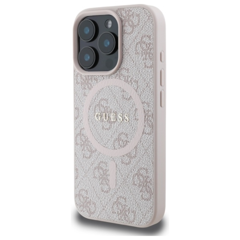 Guess 4G Ring Classic Logo MagSafe - Etui iPhone 16 Pro Max (różowy)