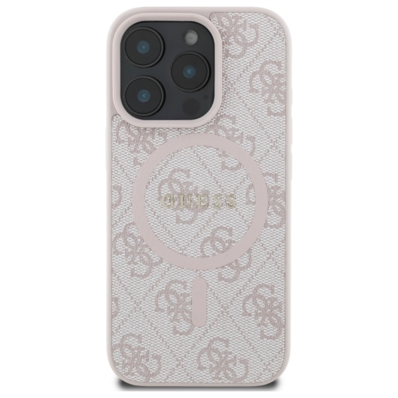 Guess 4G Ring Classic Logo MagSafe - Etui iPhone 16 Pro Max (różowy)