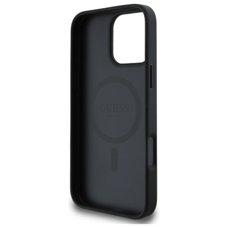Guess Saffiano Classic Logo MagSafe - Etui iPhone 16 Pro Max (czarny)