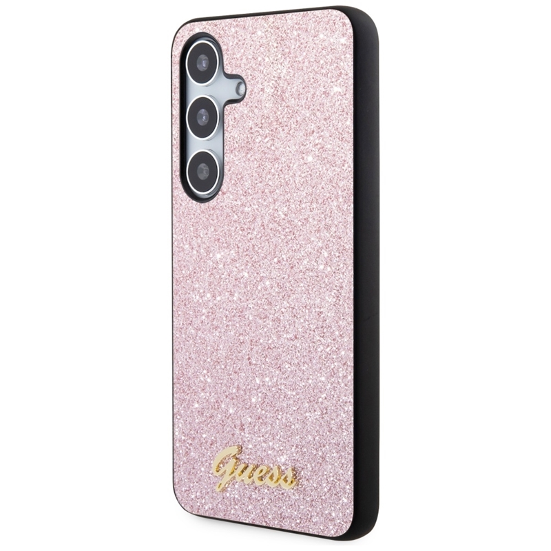 Guess Glitter Flakes Metal Logo Case - Etui Samsung Galaxy S24 (różowy)