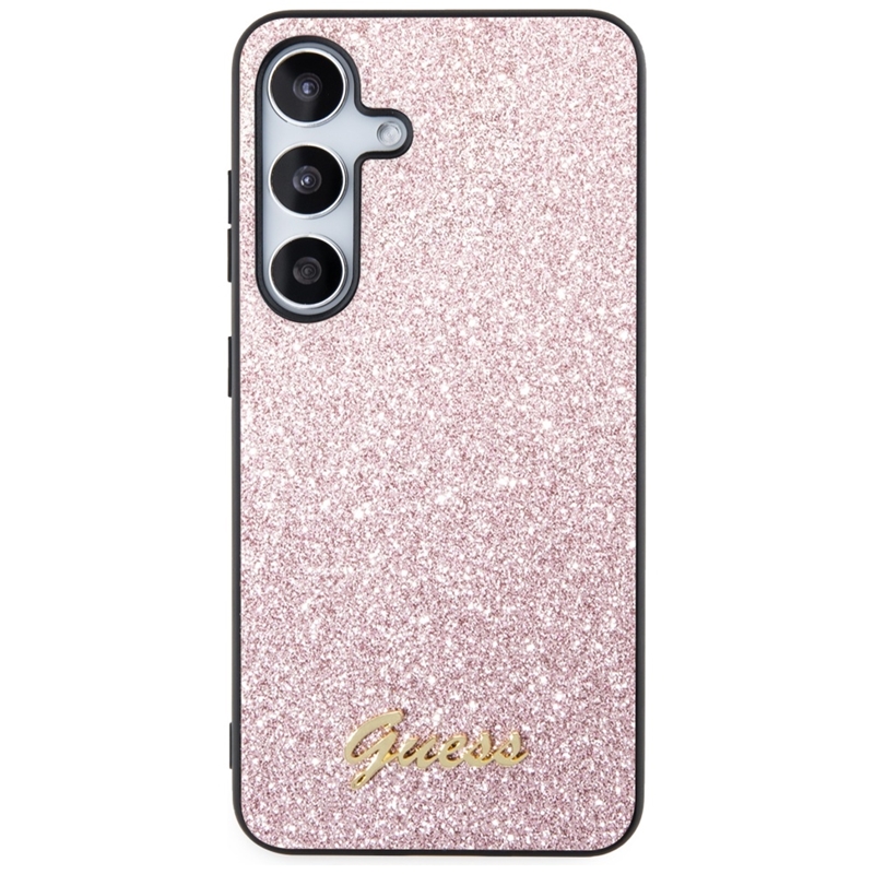 Guess Glitter Flakes Metal Logo Case - Etui Samsung Galaxy S24 (różowy)