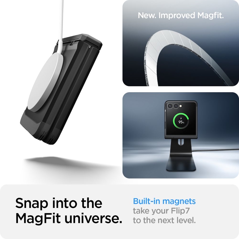 Spigen Tough Armor Pro Mag MagSafe - Etui do Samsung Galaxy Z Flip 7 (Black)