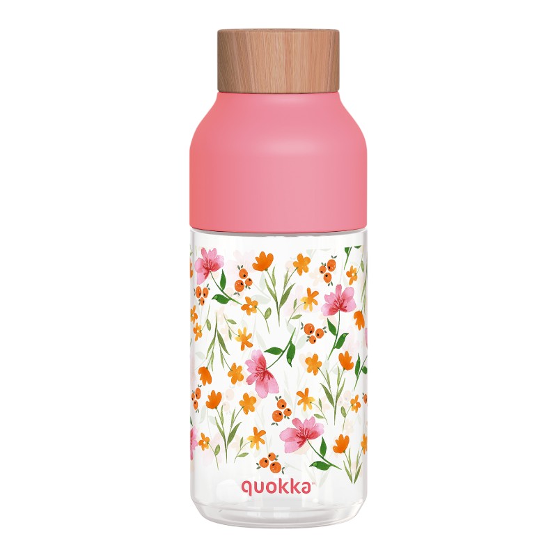 Quokka Ice - Butelka na wodę ecozen 570 ml (Pink Flowers)
