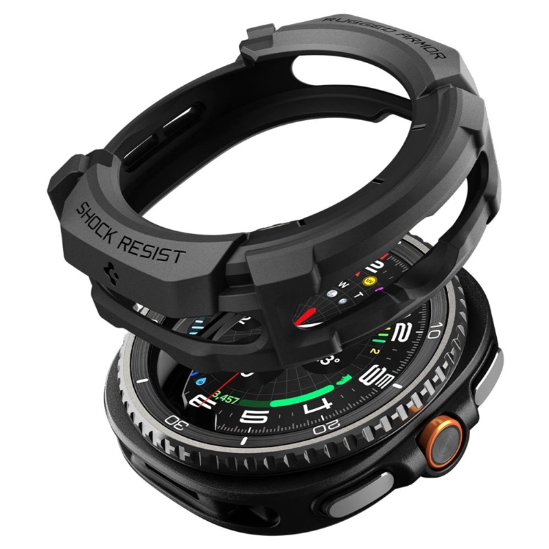 Spigen Rugged Armor - Obudowa do Samsung Galaxy Watch 8 Classic 46 mm (Matte Black)